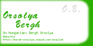 orsolya bergh business card